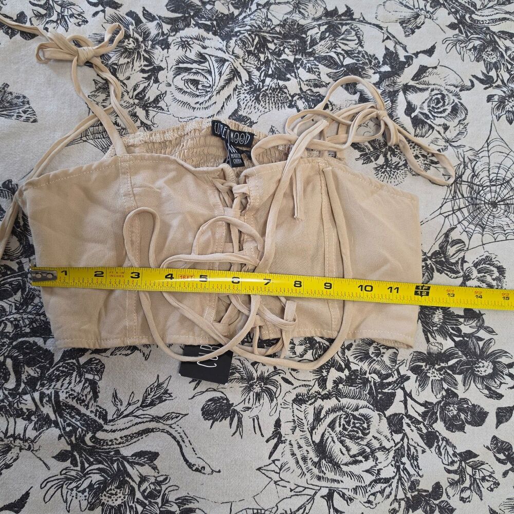 Dolls Kill Current Mood Tie Crop Top Medium